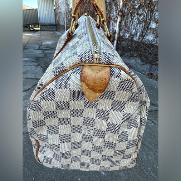 Louis Vuitton LV Hand Bag Speedy 30 White Damier Azur - Picture 8 of 16